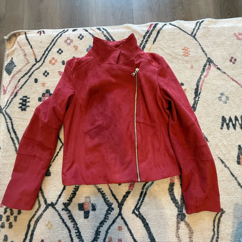 Express Women's Bold Red Leather Jacket
